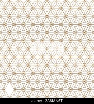 Un modèle basé sur l'ornement japonais Kumiko.La couleur d'Or.La moyenne et des lignes fines. Illustration de Vecteur