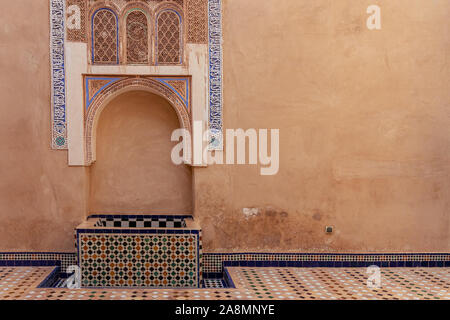 Cour intérieure du palais Bahia à Marrakech. Maroc Banque D'Images