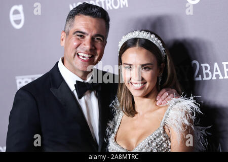 CULVER CITY, LOS ANGELES, CALIFORNIE, USA - 09 novembre : Cash Warren et femme / actrice Jessica Alba pour arriver à la 2019 Baby2Baby gala tenu à 3Labs le 9 novembre 2019 à Culver City, Los Angeles, Californie, USA. (Photo par Xavier Collin/Image Press Office) Banque D'Images