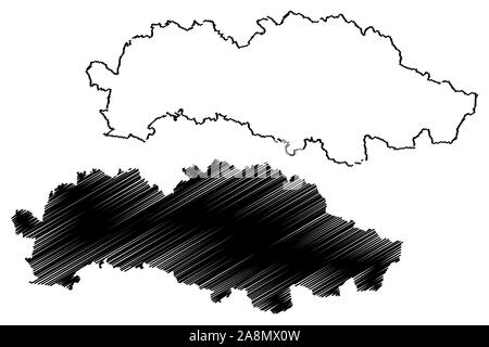 Région de Presov (Slovaquie, République Slovaque) map vector illustration, scribble sketch carte de Presov Illustration de Vecteur