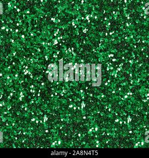 Texture glitter vert close-up. Résumé fond. Carré transparent texture. Banque D'Images