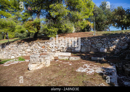 Ruines de l'antique Pnyx - l'endroit où la démocratie né, Athènes, Grèce Banque D'Images