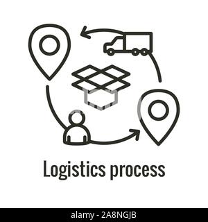 Icône indiquant la logistique de mouvement 1, place à l'autre Illustration de Vecteur