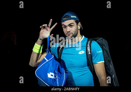 Londres, Royaume-Uni. 10 Nov, 2019. Matteo BERRETTINI (Italie) au cours de la finale de Tennis ATP Nitto Londres à l'O2, Londres, Angleterre le 10 novembre 2019. Photo par Andy Rowland. Credit : premier Media Images/Alamy Live News Banque D'Images