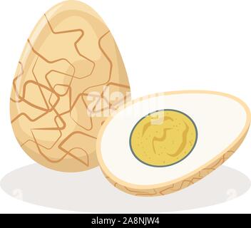 Thé chinois des oeufs. Des plats du nouvel an. La tradition asiatique. Vector illustration. Illustration de Vecteur