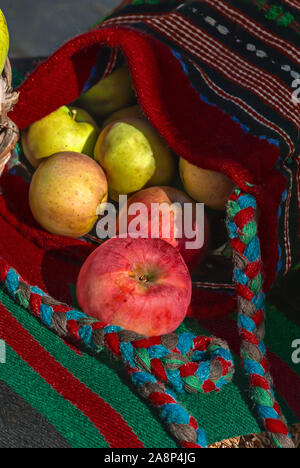 Pommes dans un sac ; Banque D'Images