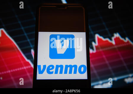 La Pologne. 10 Nov, 2019. Sur cette photo, l'illustration a Venmo logo affiché sur un smartphone. Credit : Omar Marques/SOPA Images/ZUMA/Alamy Fil Live News Banque D'Images