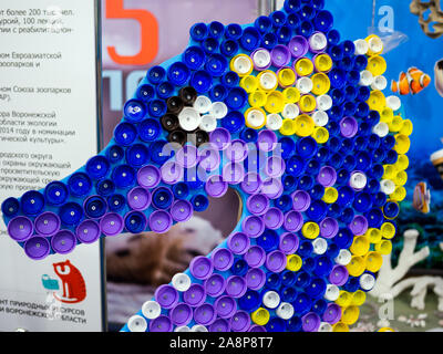 Seahorse fabriqués à partir de bouchons de bouteilles en plastique Banque D'Images