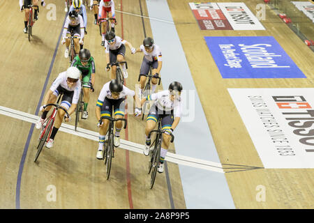 Glasgow, Royaume-Uni. 10 novembre 2019. La concurrence dans l'Allemagne Womens Madison au vélodrome Chris Hoy à Glasgow. 10 novembre 2019 Dan-Cooke Crédit/Alamy Live News Banque D'Images