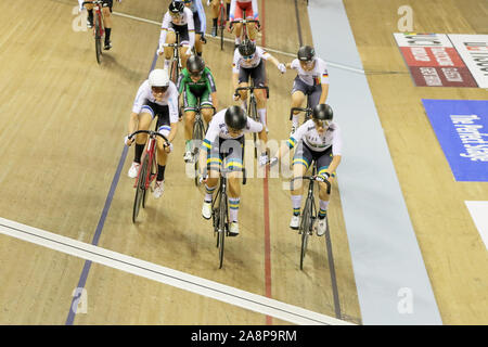 Glasgow, Royaume-Uni. 10 novembre 2019. La concurrence dans l'Allemagne Womens Madison au vélodrome Chris Hoy à Glasgow. 10 novembre 2019 Dan-Cooke Crédit/Alamy Live News Banque D'Images