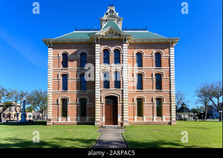 Place de la ville et palais de justice du comté de Wharton historique construit en 1889. Dans la ville de Wharton Wharton County dans le sud-est du Texas, United States Banque D'Images