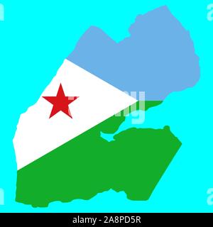 Djibouti Carte Drapeau Vector illustration EPS 10. Illustration de Vecteur