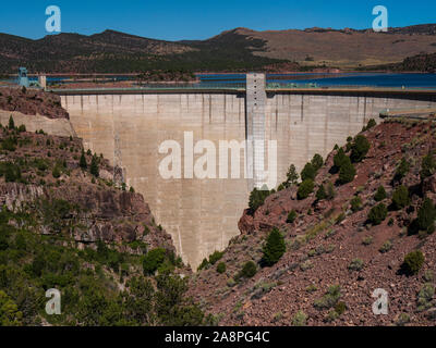 Flaming Gorge Dam, Flaming Gorge National Recreation Area, Utah. Banque D'Images