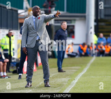 DOVER Royaume-uni. 10 novembre Sol Campbell manager de Southend United lors de la FA Cup Première ronde entre Douvres et athlétique à Southend United Banque D'Images