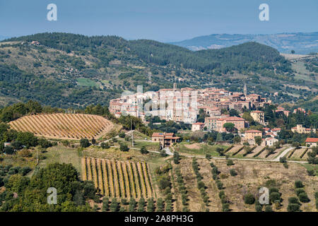 Vue générale sur le Seggiano, la Toscane, l'Italie, l'Europe. Banque D'Images