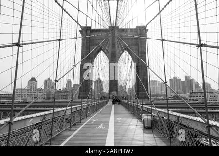 Pont de Brooklyn, New York City, États-Unis d'Amérique. Banque D'Images