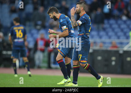 Rome, Italie. 10 Nov, 2019. Rome, Italie - 10 novembre 2019 : décevoir les joueurs dans l'Lecce Serie A italienne match de football SS Lazio et de Lecce, au Stade olympique à Rome le 10/11/2019 : Crédit Photo Agency indépendante/Alamy Live News Banque D'Images