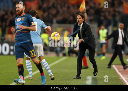 Rome, Italie. 10 Nov, 2019. Simone Inzaghi au cours de la Serie A TIM match entre SS Lazio et US Lecce au Stadio Olimpico le 10 novembre 2019 à Rome, Italie. Lazio Lecce a battu par 4-2 lors de la 12e ronde de Serie A TIM (photo de Giuseppe Fama/Pacific Press) Credit : Pacific Press Agency/Alamy Live News Banque D'Images