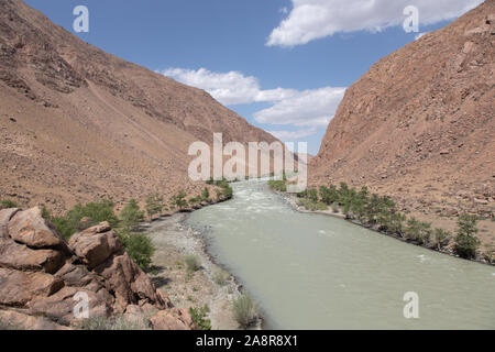 Paysages de la Mongolie, Hovd river Banque D'Images