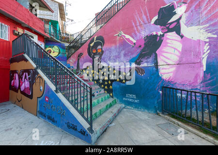 Le Graffiti dans le district de San Javier (également connu sous le nom de Comuna 13) à Medellin, Colombie. Banque D'Images