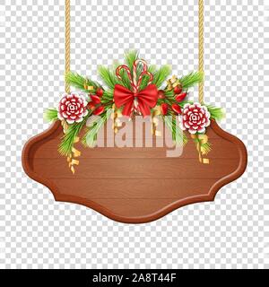 Noël en bois simple Illustration de Vecteur