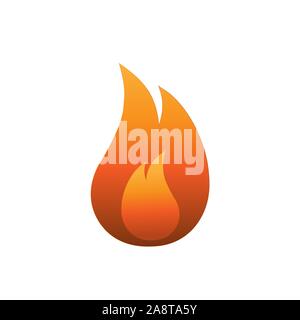 Icône de flamme de feu de style plat symbole de feu Illustration de Vecteur