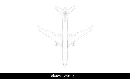 Le rendu 3D d'un jumbo jet avion commericial isolés dans White Banque D'Images