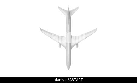 Le rendu 3D d'un jumbo jet avion commericial isolés dans White Banque D'Images