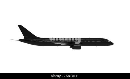 Le rendu 3D d'un jumbo jet avion commericial isolés dans White Banque D'Images