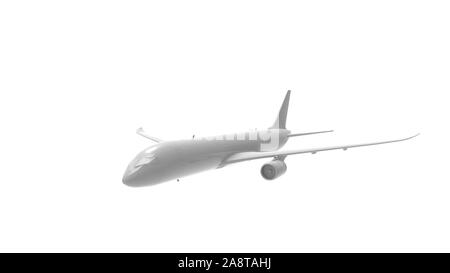 Le rendu 3D d'un jumbo jet avion commericial isolés dans White Banque D'Images