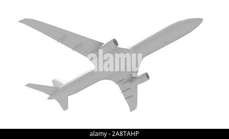 Le rendu 3D d'un jumbo jet avion commericial isolés dans White Banque D'Images