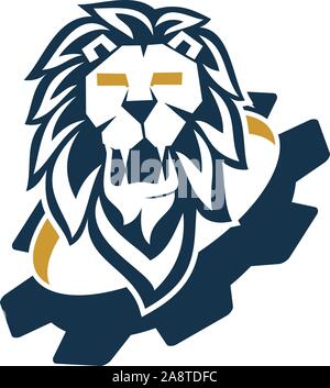 Tête de Lion Logo Design Illustration vecteur symbole modèle isolé Illustration de Vecteur