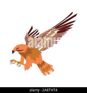 Un beau et majestueux oiseau en vol de chasse Illustration de Vecteur