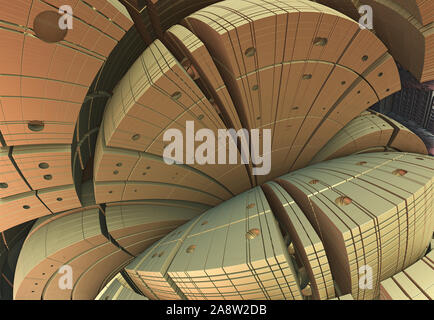Tableau abstrait - 3d illustration, organique des formes géométriques. Banque D'Images
