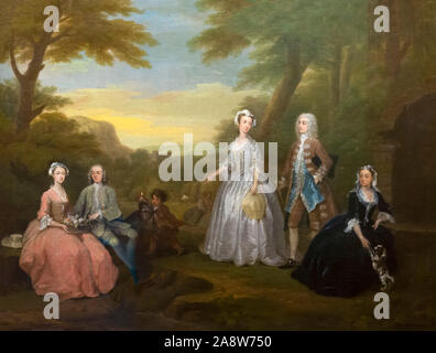 La famille Jones morceau de conversation, William Hogarth, 1730, Banque D'Images