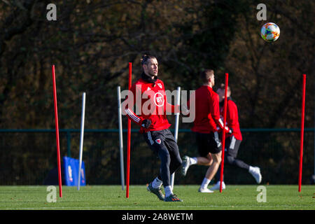 Hensol, Cardiff, Pays de Galles, Royaume-Uni. 11Th Nov, 2019. Hensol, Pays de Galles, Royaume-Uni, le 11 novembre 2019. Gareth Bale lors de la formation de l'équipe nationale de football du Pays de Galles à Vale Resort à l'avance correspond à l'encontre de l'Azerbaïdjan et la Hongrie. Credit : Mark Hawkins/Alamy Live News Banque D'Images