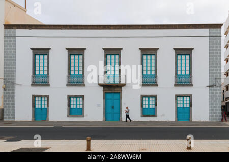 Belle maison du xixe siècle au centre-ville d'Arrecife, capitale de Lanzarote, îles Canaries, Espagne Banque D'Images