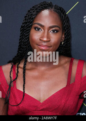 Tennis player Coco Gauff arrive à la 2019 E ! People's Choice Awards s'est tenue au Barker Hangar sur 10 Novembre 2019 à Santa Monica, Los Angeles, Californie, USA. (Photo par Xavier Collin/Image Press Office) Banque D'Images