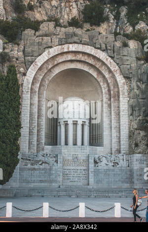 Nice, Provence / France - 28 septembre 2018 : monument aux morts de la ville de Nice - monument aux morts Banque D'Images