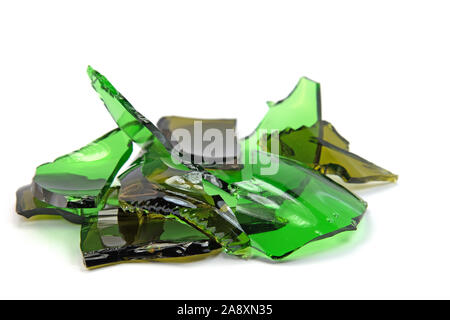 Broken Glass in front of white background Banque D'Images