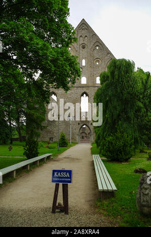 Tallinn, Estonie - 19 juin 2011 : Entrée de la ruine médiévale St. Birgitta couvent dans la région de Pirita, Tallinn, Estonie Banque D'Images