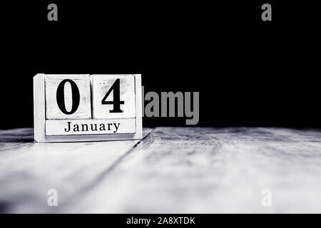 4 janvier, 4 janvier, suite de janvier, mois du calendrier - date anniversaire ou d'anniversaire ou Banque D'Images