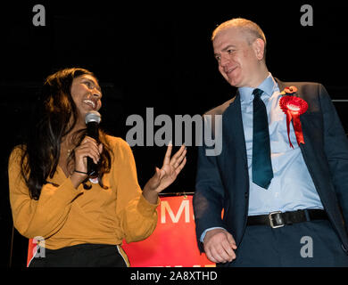 Ash Sarkar à un rassemblement électoral pour Greg Marshall de Broxtowe, Nottingham, England, UK Banque D'Images