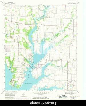 Carte TOPO USGS Texas TX peu Elm 1092361960 Restauration 24000 Banque D'Images