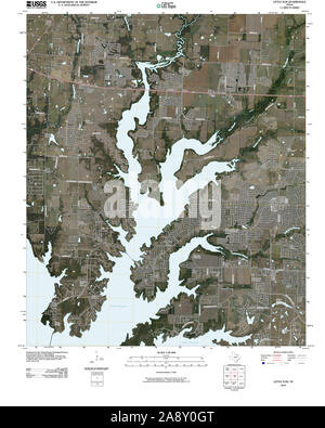 Carte TOPO USGS Texas TX peu Elm 20100428 Restauration TM Banque D'Images