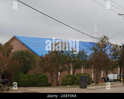 EF-3Tornado North Dallas région durement touchée, Preston Hollow, University Park, Highland Park, Preston,Royal Central Royal Expresswa Banque D'Images