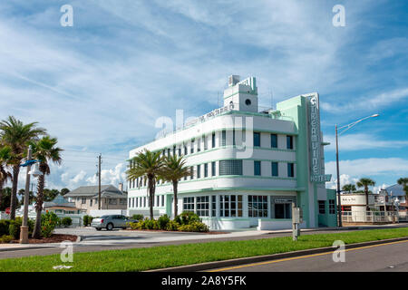 L'hôtel Art Déco de rationaliser le plus ancien hôtel de Daytona Beach Ouvert en 1940 est le lieu de naissance de la course de NASCAR en Floride USA Banque D'Images