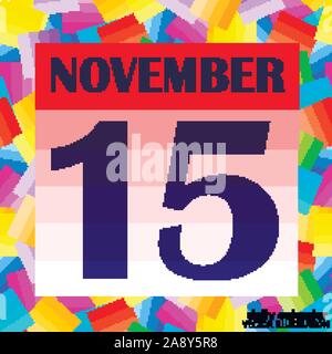 L'icône du 15 novembre. Pour la planification jour important. Bannière pour les jours fériés et les jours spéciaux. Vector Illustration. Illustration de Vecteur