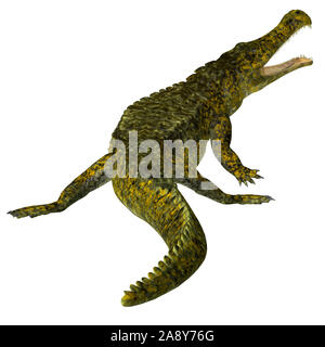 Sarcosuchus était un crocodile aquatique carnivore qui vivait en Afrique au cours de la période du Crétacé. Banque D'Images