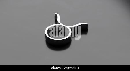 Signe astrologique taureau concept. Horoscope astrologique symbole sur fond noir. 3d illustration Banque D'Images